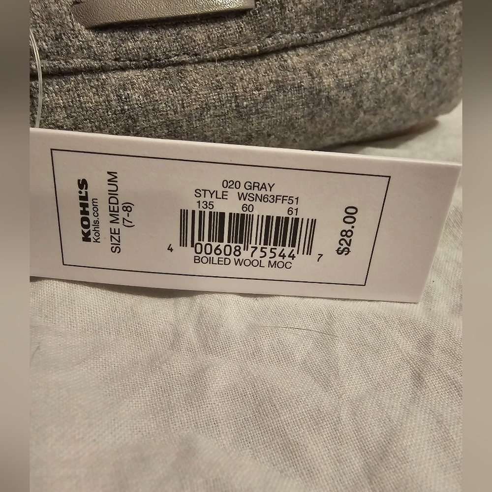 Sonoma Gray Moccasin 7/8 Women's Slippers Medium - Picture 10 of 10
